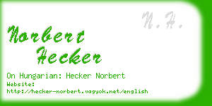 norbert hecker business card